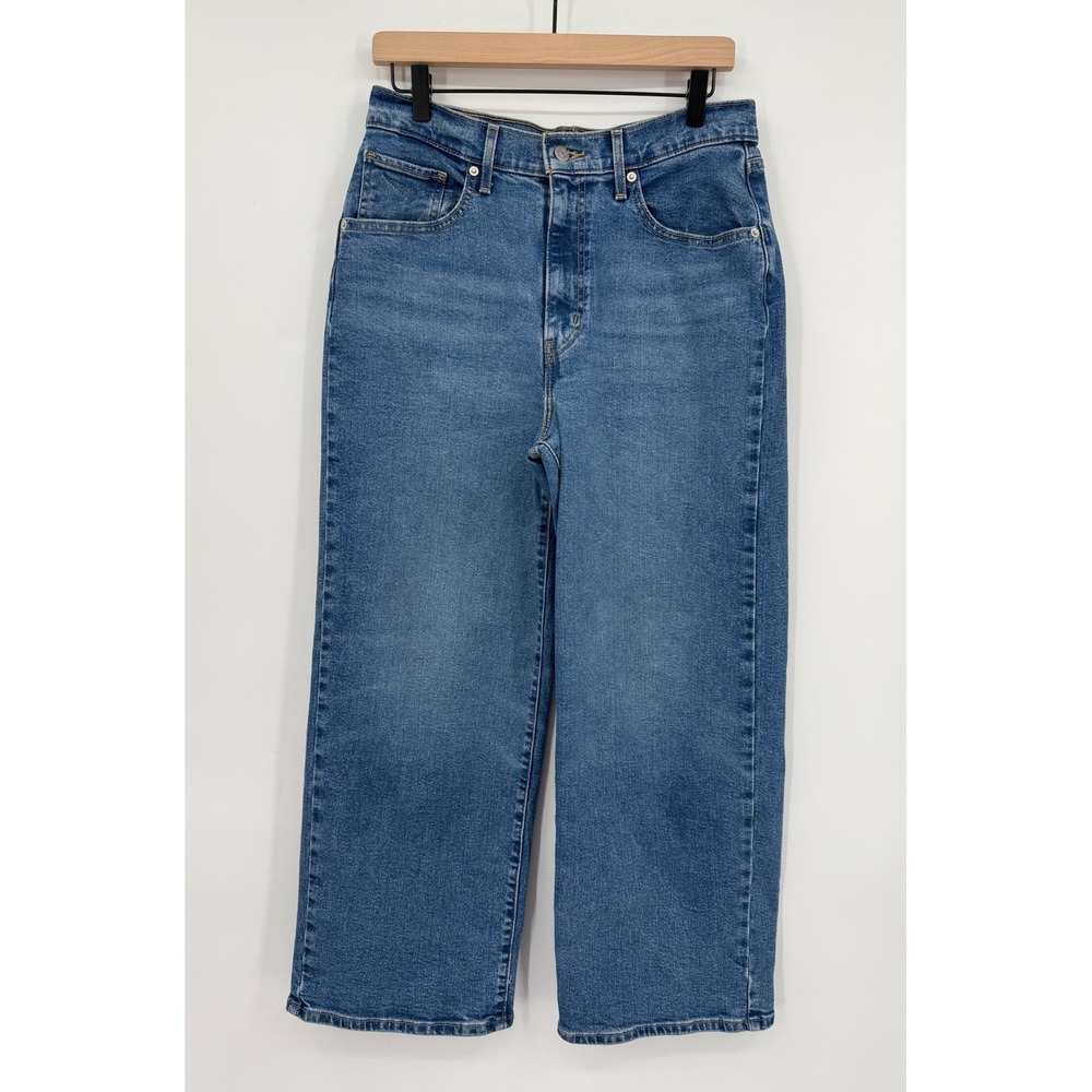 Levis Jeans Womens 30 Blue Wide Leg High Rise Medium Wash Denim Pants